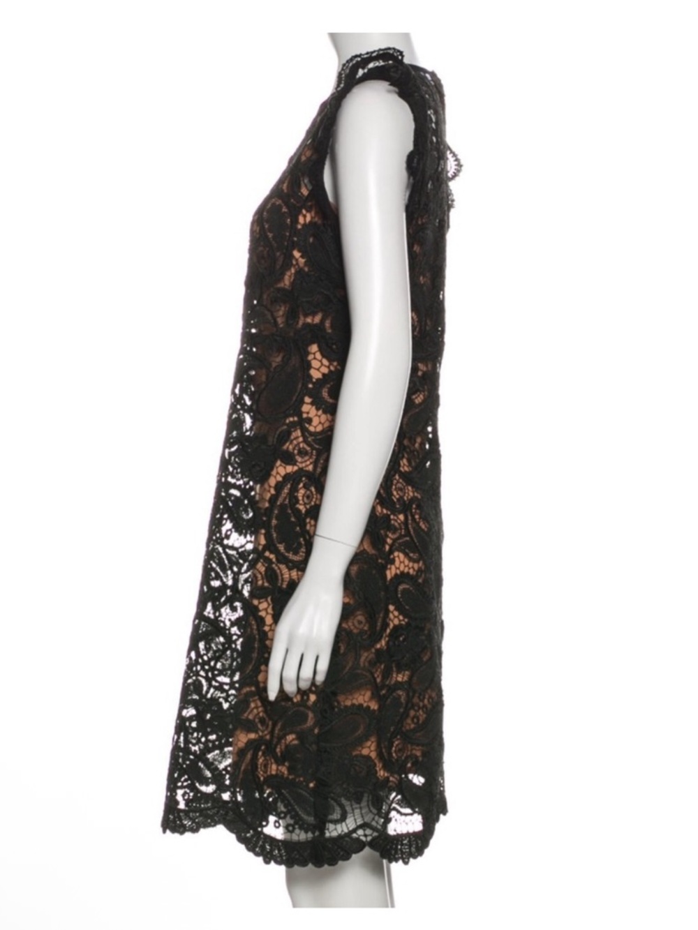 Michael Kors Black paisley Lace brocade Midi Dress 4 - Picture 3 of 12